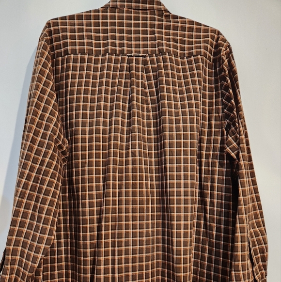 Saddlebred Tallman Men's Brown Plaid Long Sleeve Shirt 2XLT Vintage - Picture 2 of 10